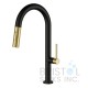 Calama Kitchen Faucet - Pulldown - Matte Black with Brushed Gold accents