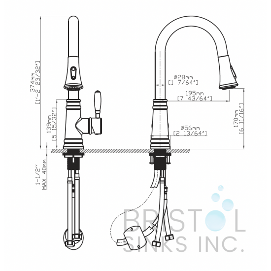 Capri Kitchen Faucet Pulldown Brushed Nickel