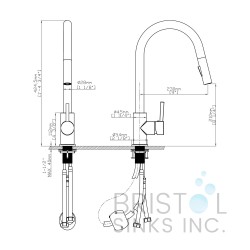 Rivera Kitchen Pull-down Faucet - Gunmetal Rivera Kitchen Pull-down Faucet - Gunmetal