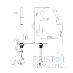 Floresta Kitchen Faucet Pulldown - Gunmetal  Floresta Kitchen Faucet Pulldown - Gunmetal