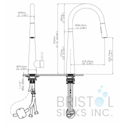 Floresta Kitchen Faucet Pulldown - Gunmetal 