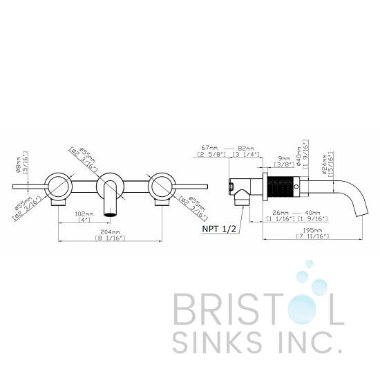 Ravenna Wall-Mount Bathroom Faucet – Matte Black