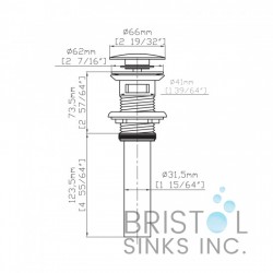 New Pop-Up Bathroom Sink Drain - With Overflow – Gun Metal 
