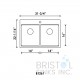 B1261 Low Divide Workstation Double Bowl Top mount Sink