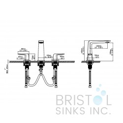 Veneto Contemporary 3-Piece Faucet - Brushed Nickel