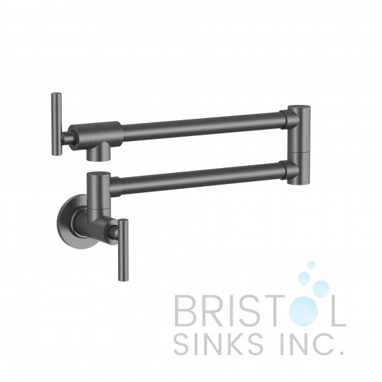 Mercada Kitchen Pot Filler Wall Mounted Faucet - Gunmetal