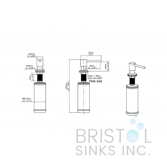 Soap Dispenser - Round Design - Gold