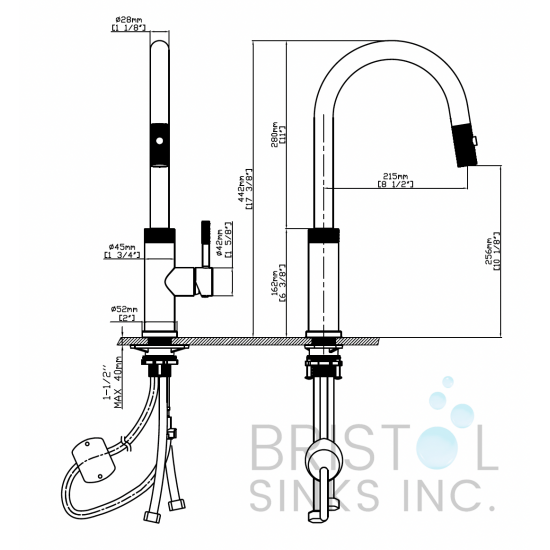 Taranto - Pull-down Kitchen Faucet - Matte Black