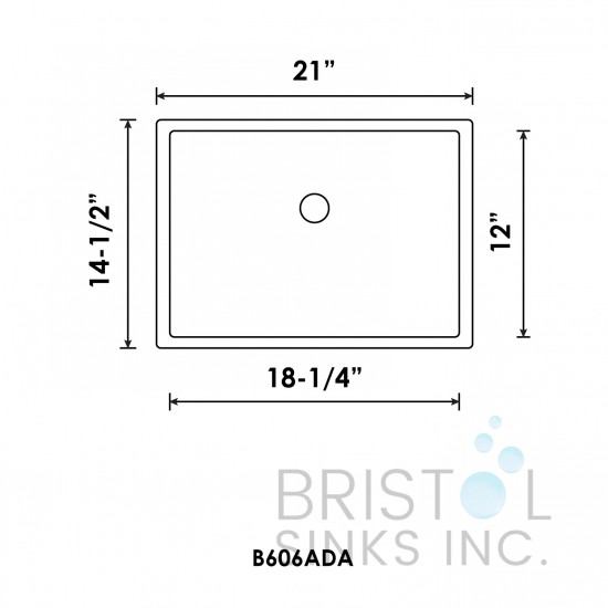B606 ADA Compliant Rectangular Undermount Bathroom Sink