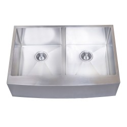B925 Apron Front Farmhouse Kitchen Double Bowl Sink S. Steel B925 Apron Front Farmhouse Kitchen Double Bowl Sink S. Steel