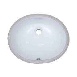 B600-W Vitreous China Oval Undermount Bathroom Sink B600-W Vitreous China Oval Undermount Bathroom Sink